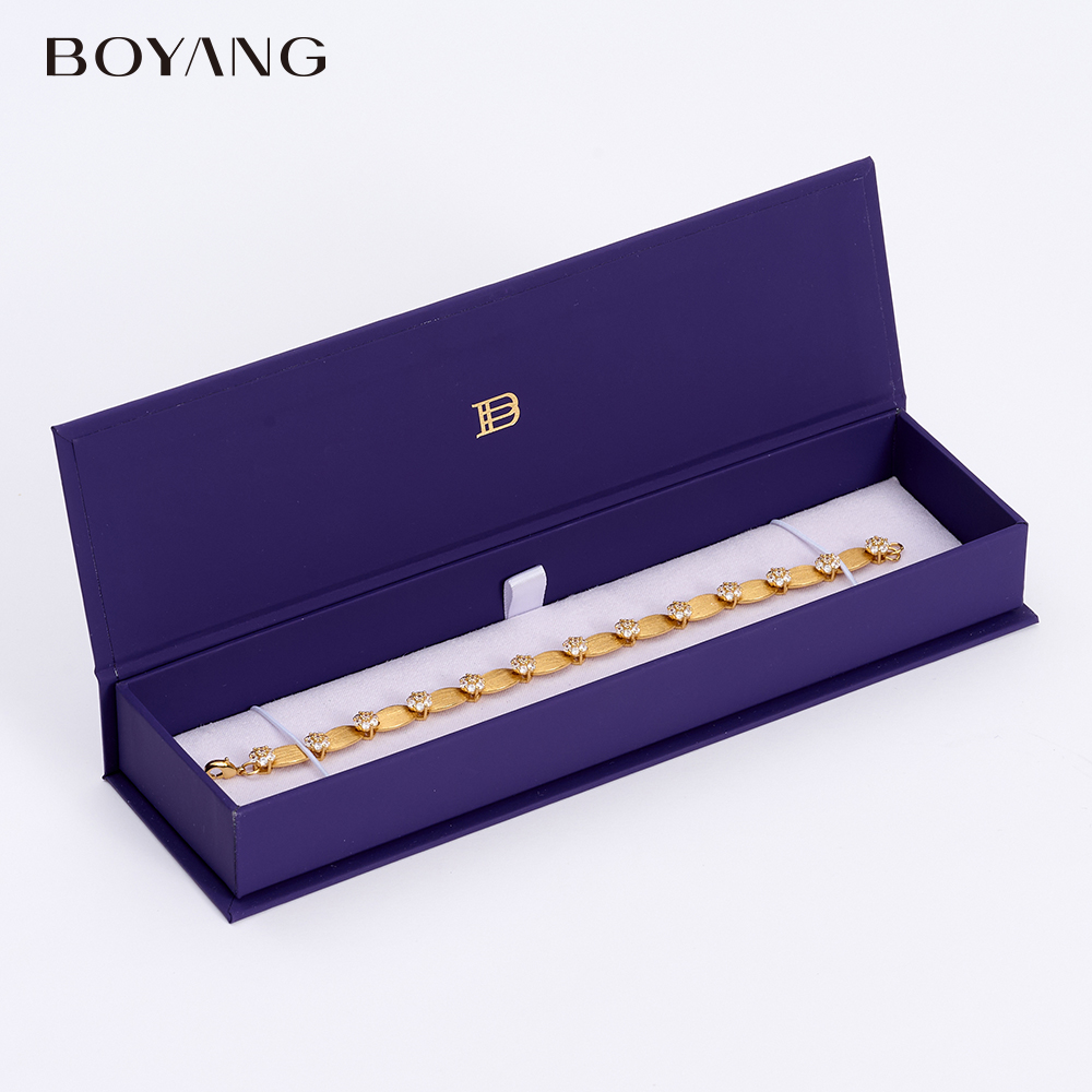 Boyang Custom Purple Paper Jewelry Packaging Box
