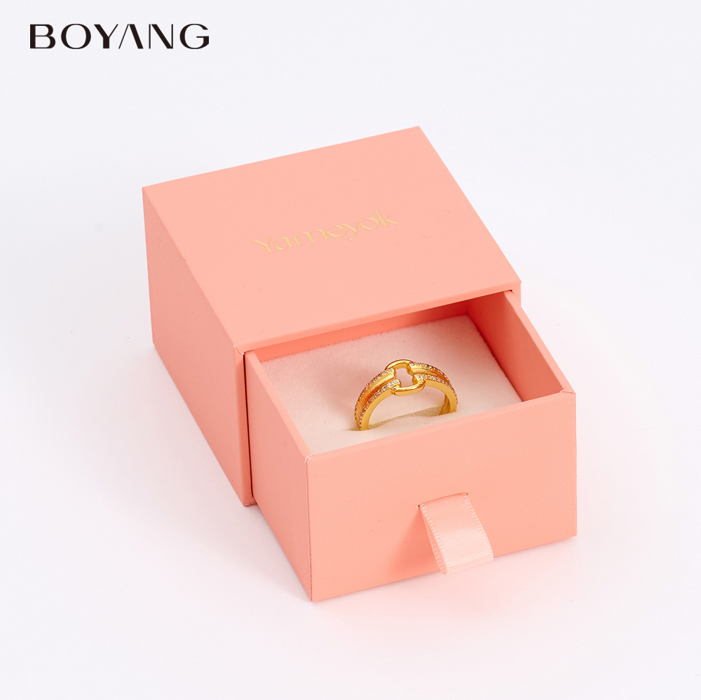 Boyang Custom Pink Drawer Jewelry Box for Women