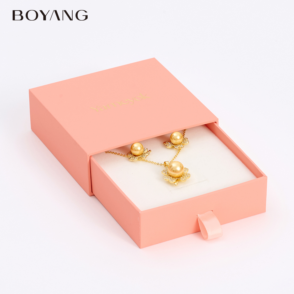 Boyang Custom Pink Drawer Jewelry Box for Women