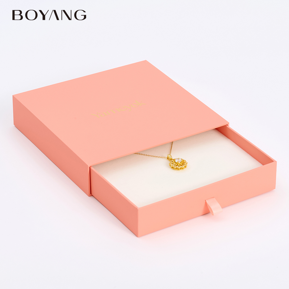 Boyang Custom Pink Drawer Jewelry Box for Women
