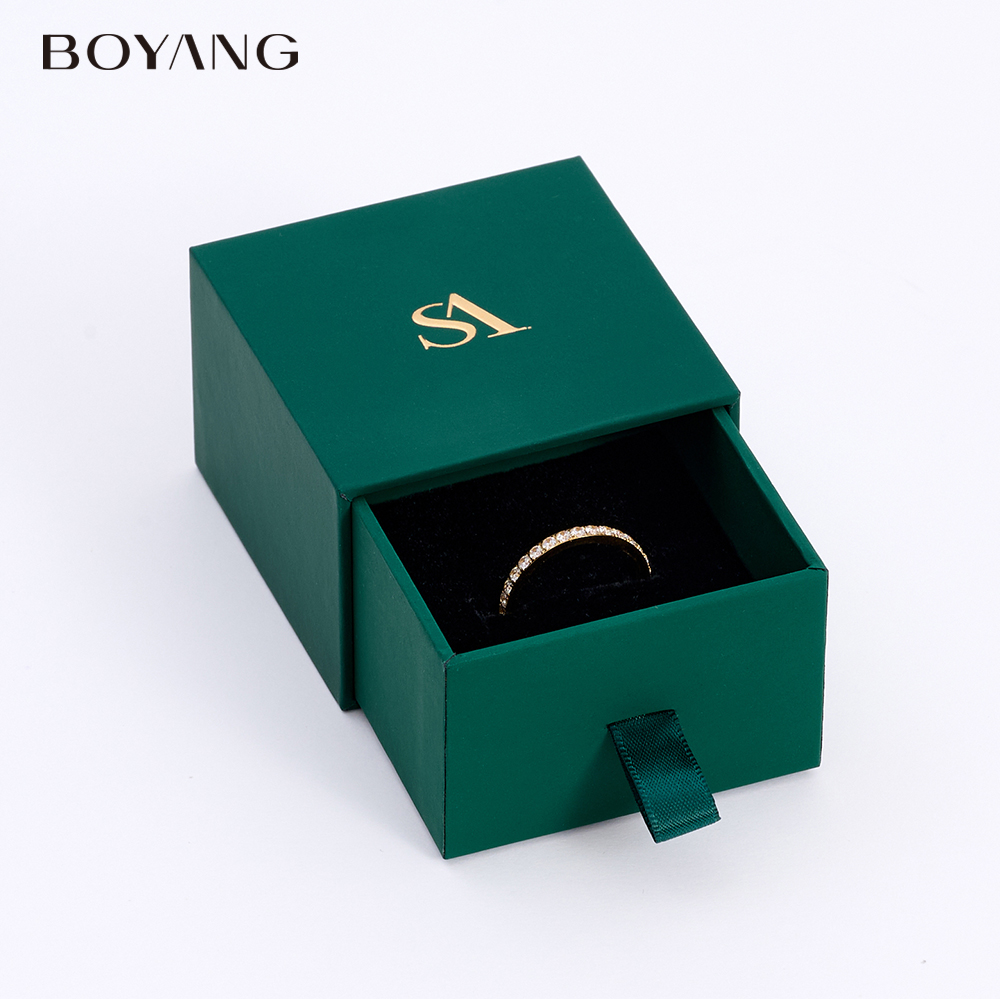 Boyang Factory Wholesale Custom Green Drawer Jewellery Box