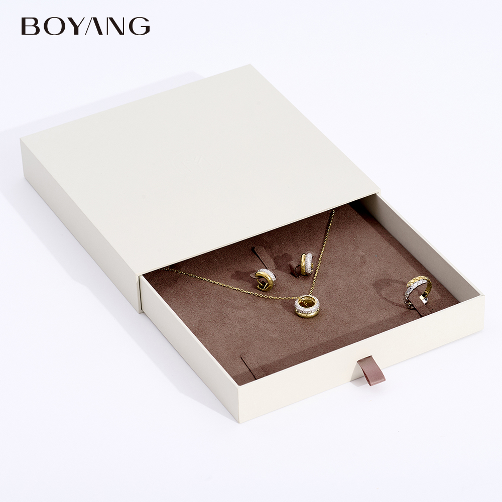 Boyang Custom Paper Personalized Sliding Jewelry Gift Box Set