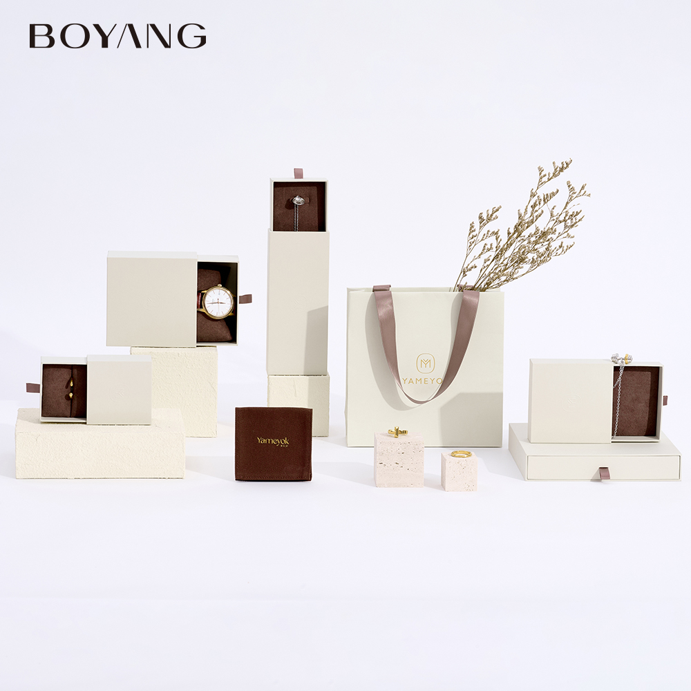 Boyang Custom Paper Personalized Sliding Jewelry Gift Box Set