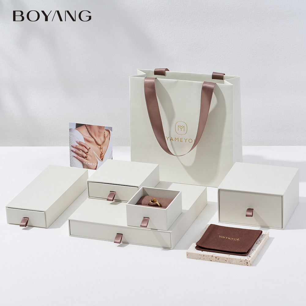 Boyang Custom Paper Personalized Sliding Jewelry Gift Box Set