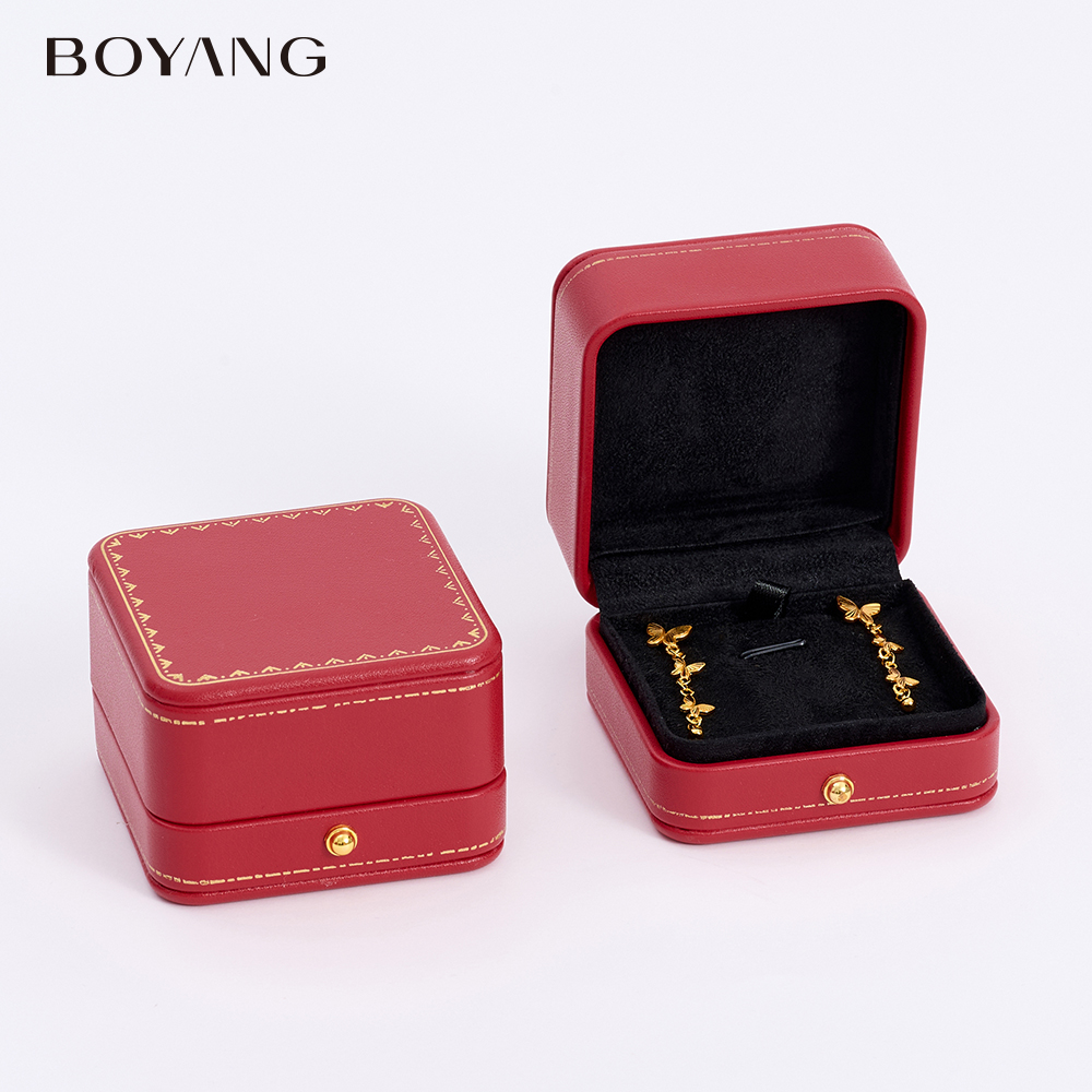 Boyang Custom Necklace Ring Earring Packaging Red High End Jewelry Box